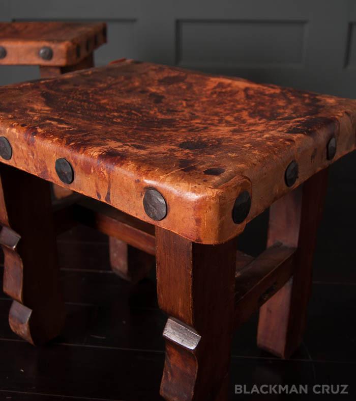 Pair of Leather Stools