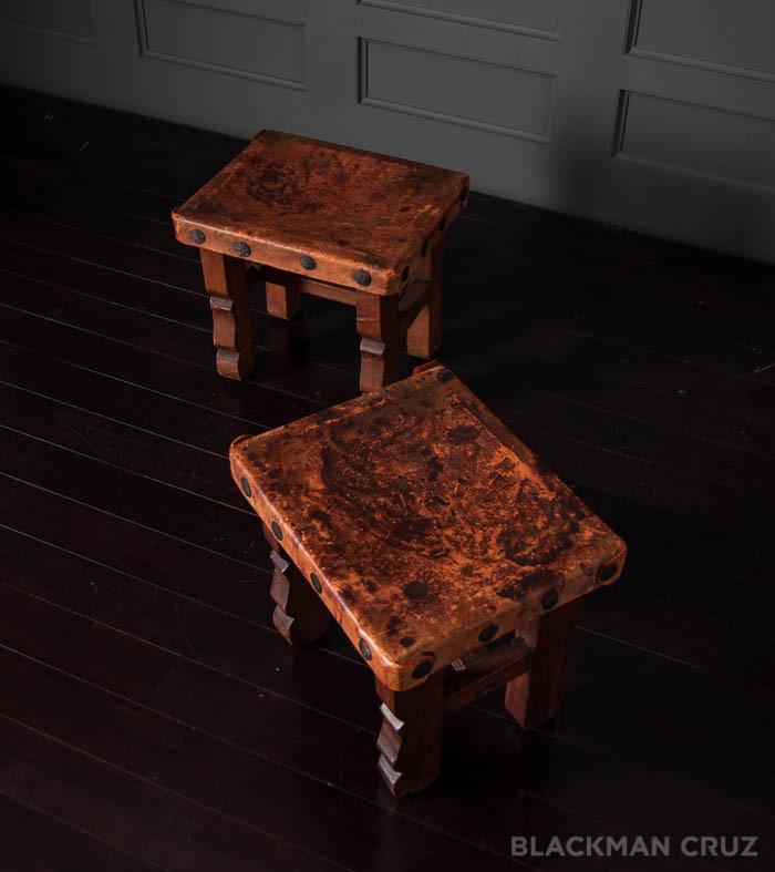 Pair of Leather Stools