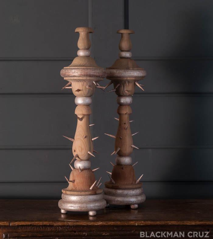 'Fidelis' Pair of Thorned Altar Sticks by Mike Diaz