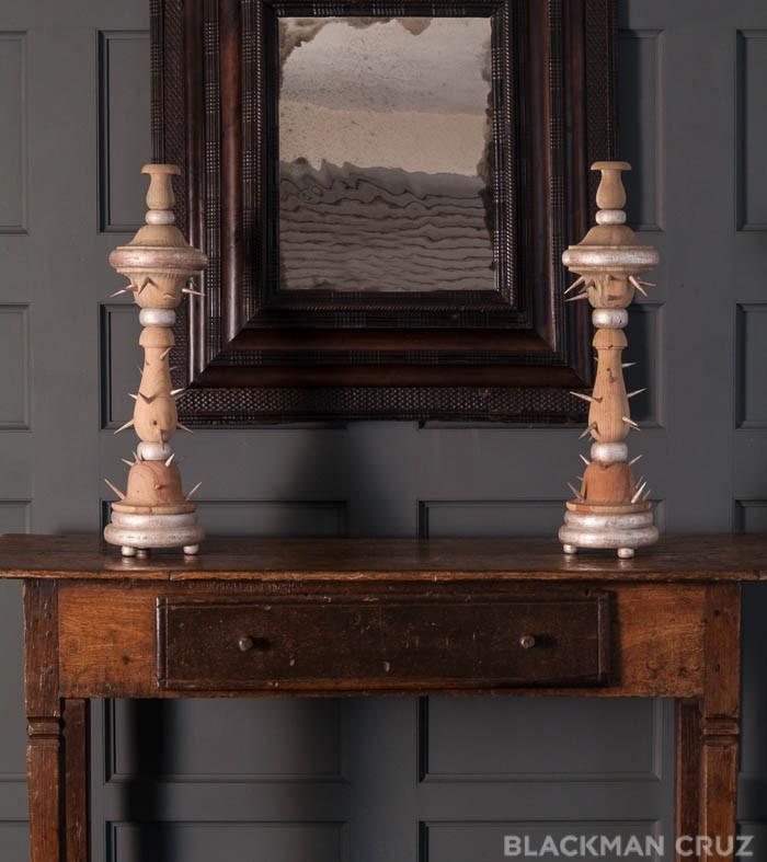 'Fidelis' Pair of Thorned Altar Sticks by Mike Diaz