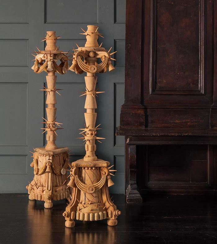 Pair of 'Patria' Handcrafted Candlesticks by Mike Diaz