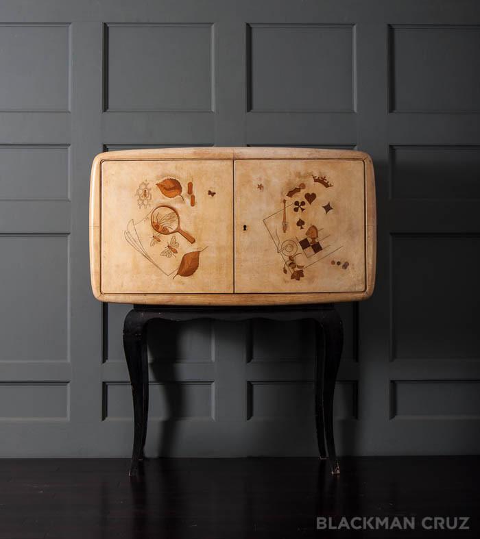 Parchment Liquor Cabinet