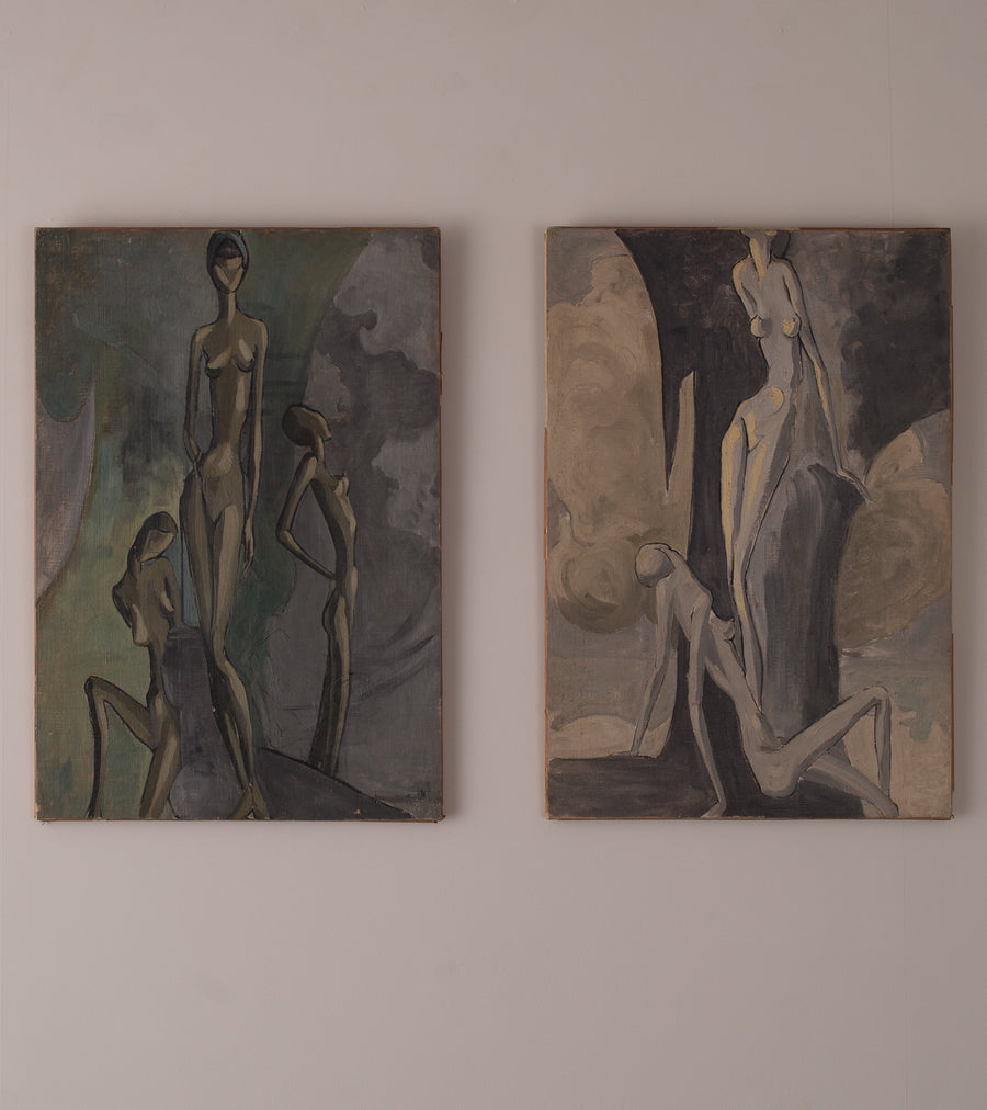 Figural Paintings on Canvas, by Renee Seilhean (1897-1990)