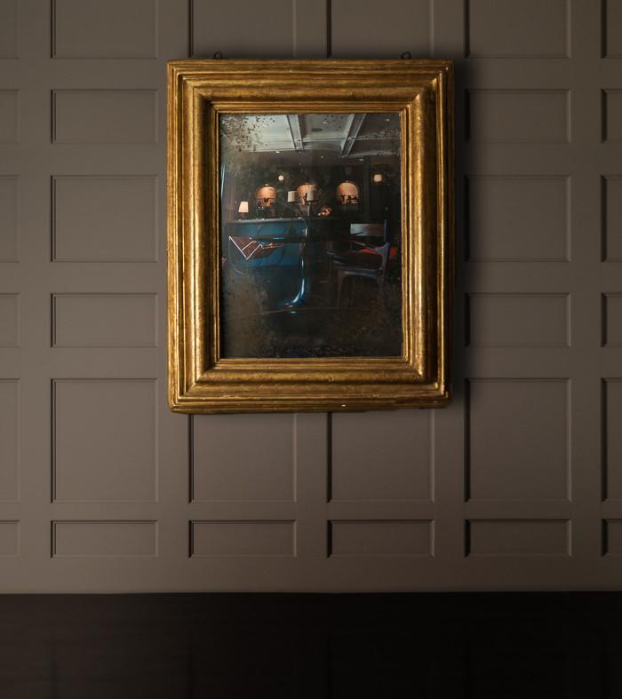 Roman Gilded Wood Framed Mirror