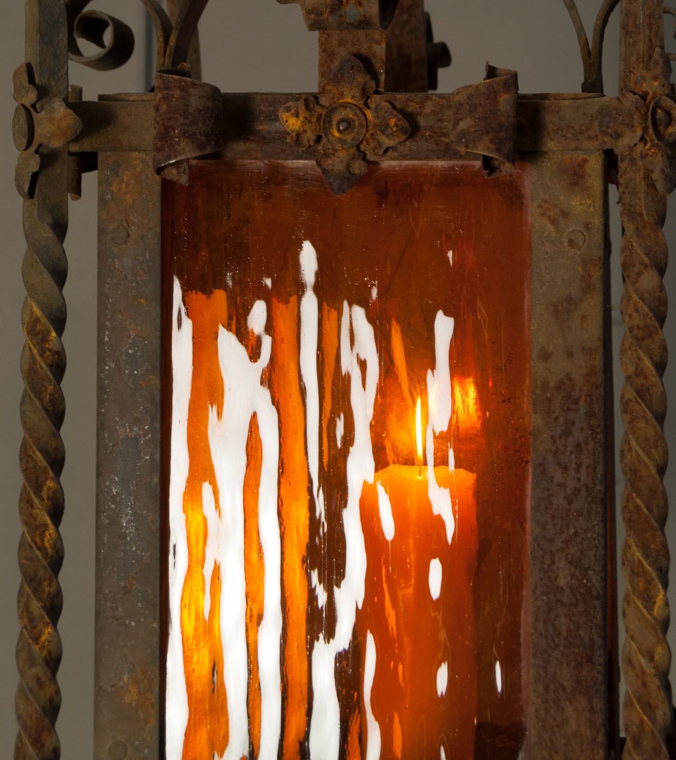 Spanish Revival Wrought Iron Lantern