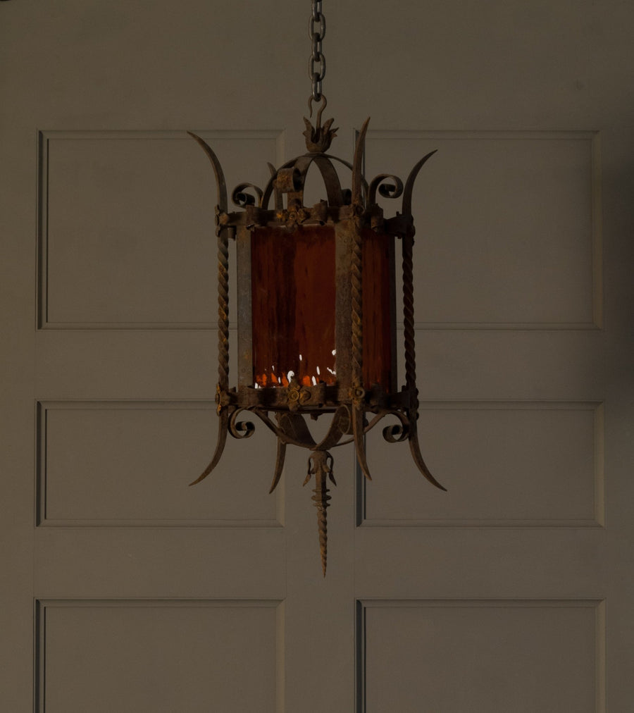 Spanish Revival Wrought Iron Lantern