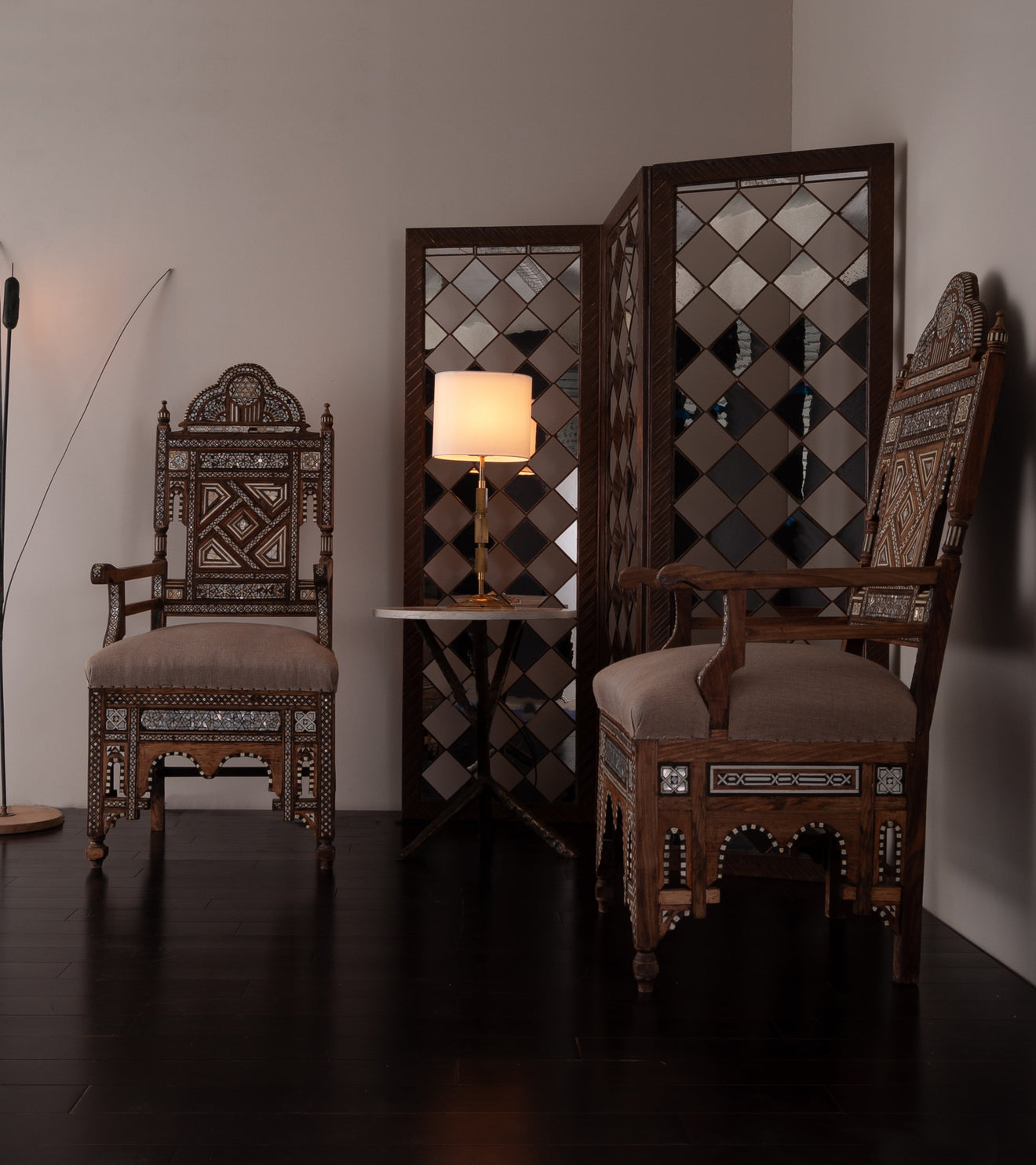 Syrian Marquetry Armchairs