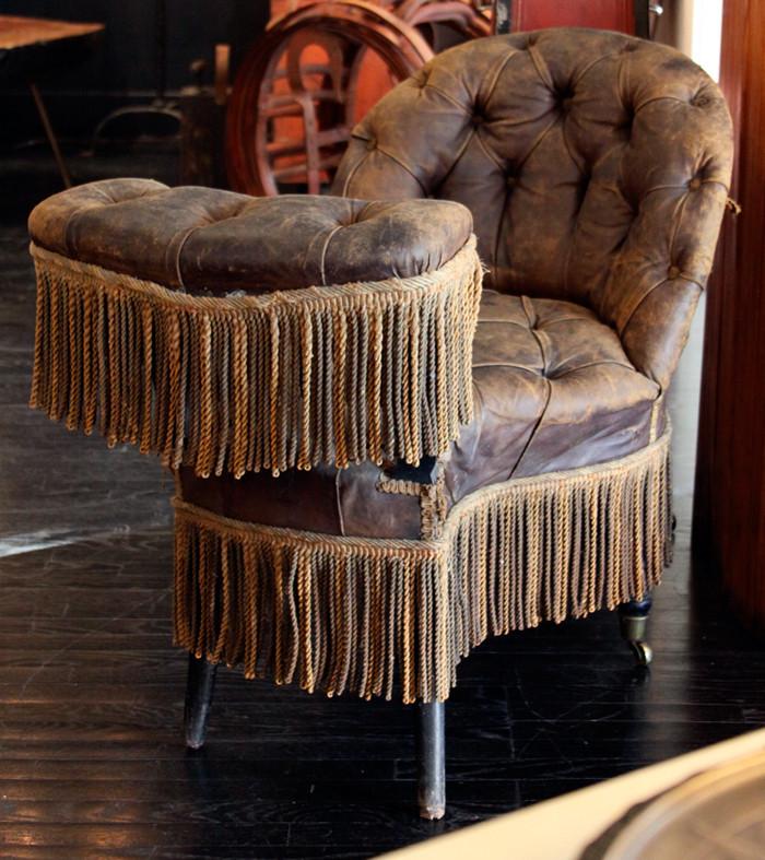 French Leather Salon Chair