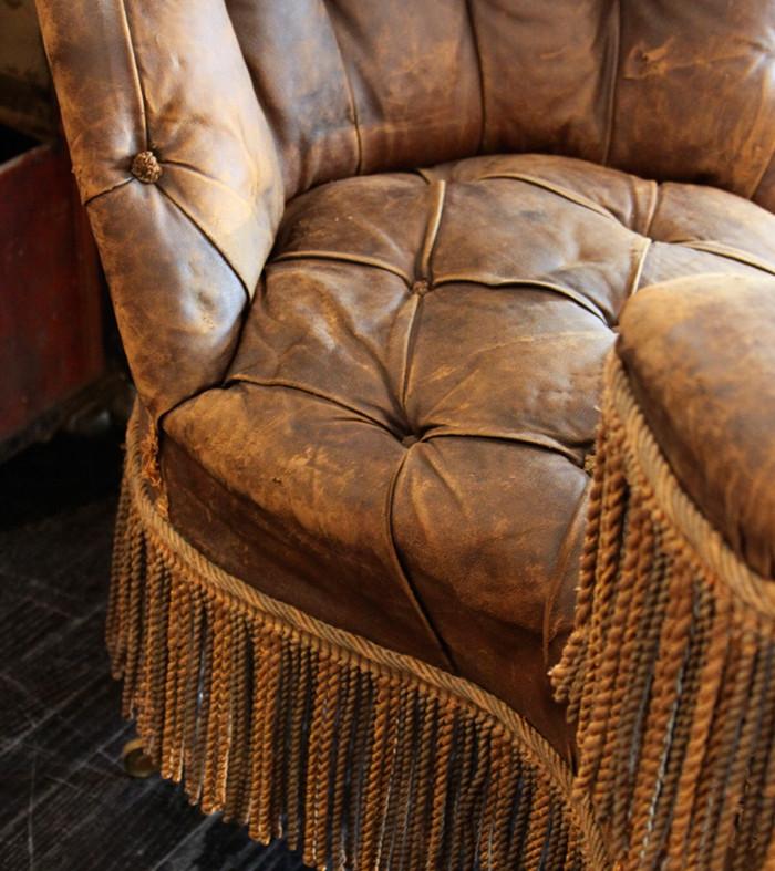 French Leather Salon Chair