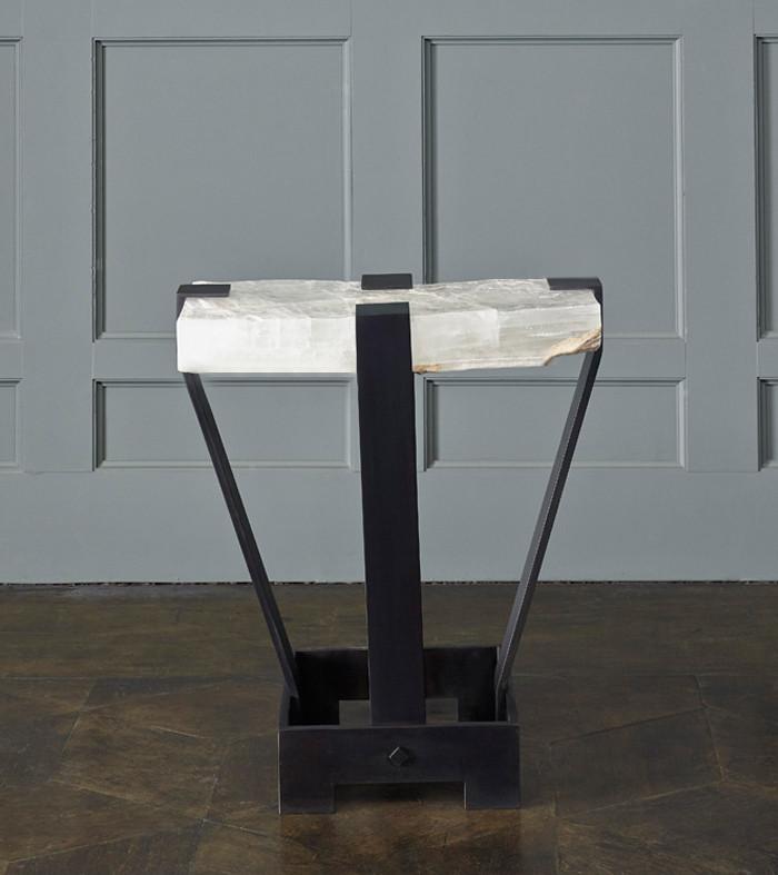 Selenite Ice Side Table, Black