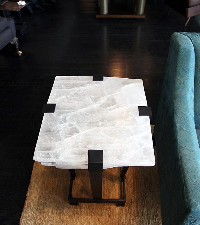 Selenite Ice Side Table, Black