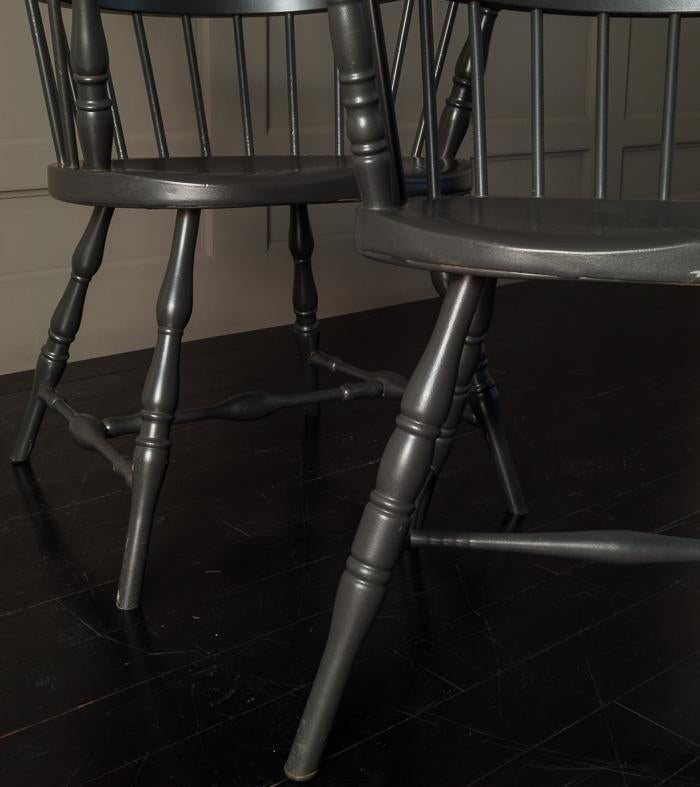Set of 6 Steel Windsor Arm Chairs