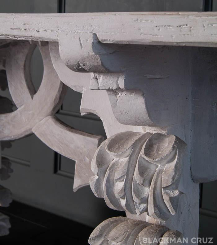 'Porto' Wood Table with Exaggerated Vine Leaf Legs by Mike Diaz